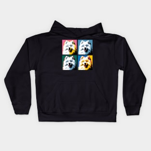 Pop Retro Samoyed Art  - Cute Puppy Kids Hoodie